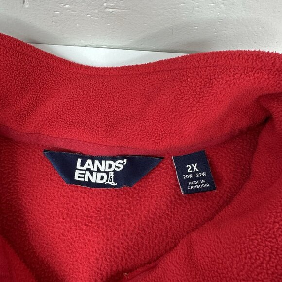 Lands' End Women's Red Athletic Quarter Zip Fleece Activewear Top 2XL/20-22W/C51 - Picture 9 of 15